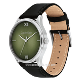 CALVIN KLEIN 25200454 Black Dial Green Leather Strap